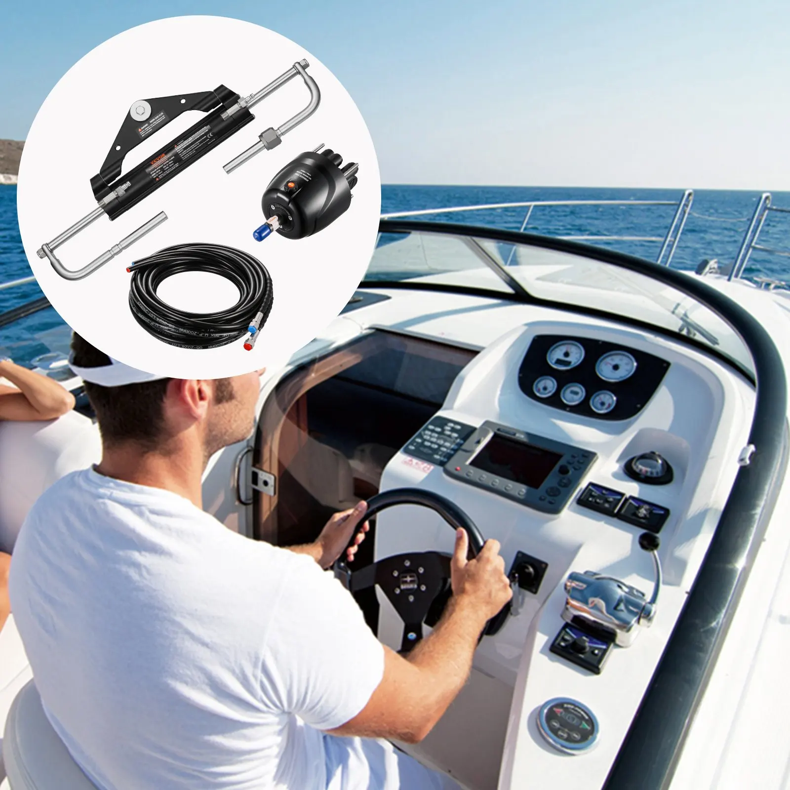 Гидравлический комплект рулевого управления для лодок мощностью 150 л.с., гидравлическая система рулевого управления для морских судов с рулевым колесом 13,5 дюймов, рулевым насосом, гидравликой
Гидравлический комплект рулевого управления для лодок мощностью 150 л.с., гидравлическая система рулевого управления для морских судов с рулевым колесом 13,5 дюймов, рулевым насосом, гидравликой