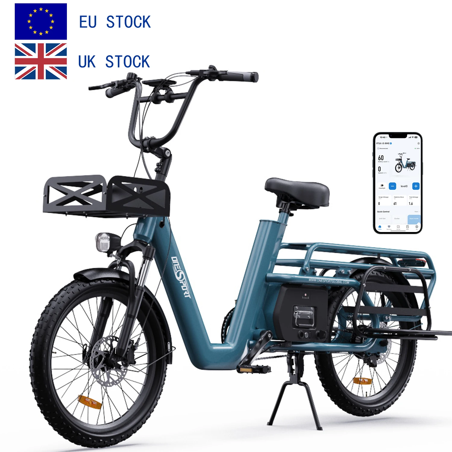 ONESPORT EU UK Warehouse Electric Cargo Bike OT01 High Horsepower Long Range Cargo Electric Bike Electric Bicycle Ebike
ONESPORT EU UK Warehouse Electric Cargo Bike OT01 High Horsepower Long Range Cargo Electric Bike Electric Bicycle Ebike