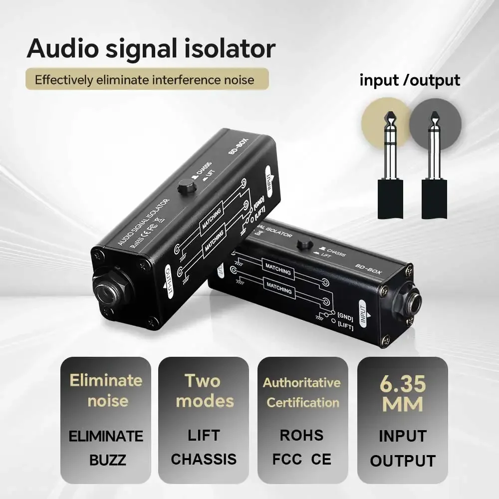 Portable 6.35MM AUX Ground Loop Isolator Professional Hum Eliminator Audio Signal Isolator Noise Filter Musical Accessories
Portable 6.35MM AUX Ground Loop Isolator Professional Hum Eliminator Audio Signal Isolator Noise Filter Musical Accessories