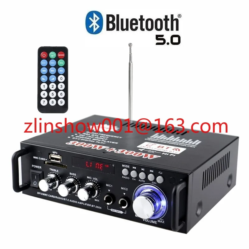 Mini small power amplifier, speaker power amplifier, card U disk radio 12V220V Bluetooth power amplifier BT-298A
Mini small power amplifier, speaker power amplifier, card U disk radio 12V220V Bluetooth power amplifier BT-298A