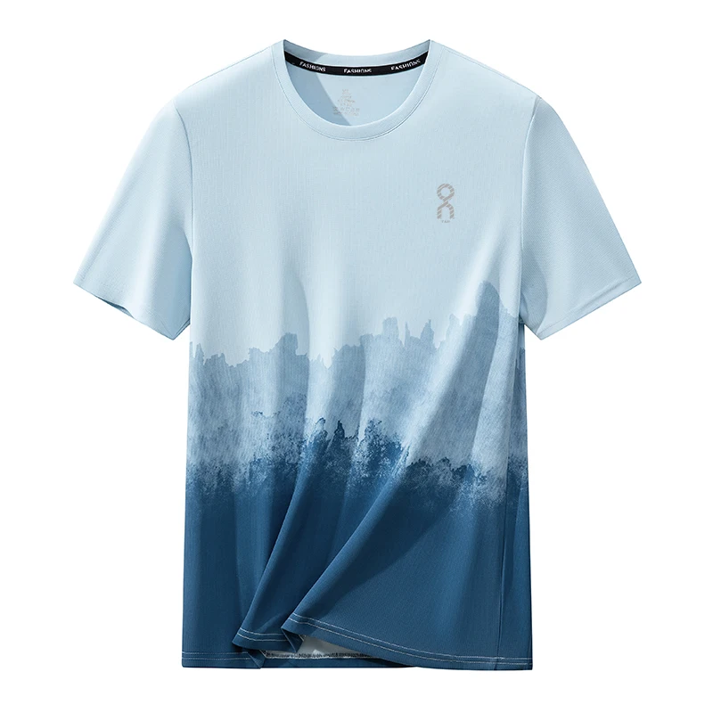 Мужская футболка с коротким рукавом из полиэстера: быстросохнущая, дышащая, тонкая модель для фитнеса, бега, туризма и активного отдыха, с круглым вырезом.
Мужская футболка с коротким рукавом из полиэстера: быстросохнущая, дышащая, тонкая модель для фитнеса, бега, туризма и активного отдыха, с круглым вырезом.