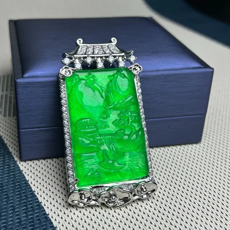 Natural Quartzite Jade Landscape Brand Pendant, Classic Fashion Pendant Necklace Jewelry
Natural Quartzite Jade Landscape Brand Pendant, Classic Fashion Pendant Necklace Jewelry