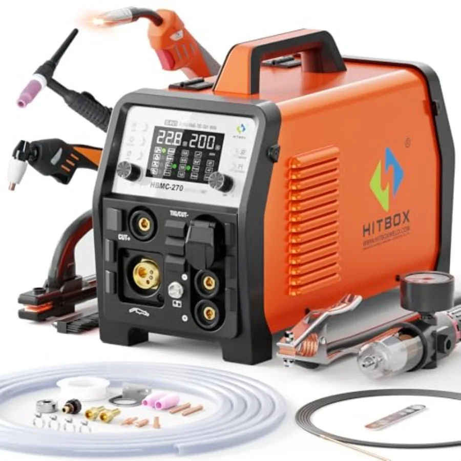 Multifunctional welder-plasma cutter combo for industrial use aluminum alloy body black-gray finish 200A output with pulse MIG/
Multifunctional welder-plasma cutter combo for industrial use aluminum alloy body black-gray finish 200A output with pulse MIG/
