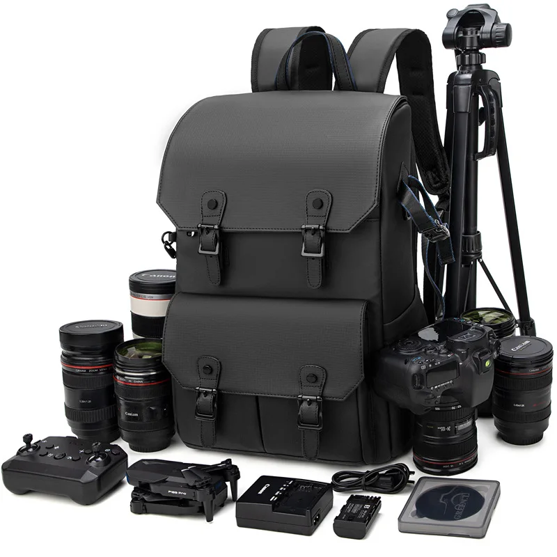 Waterproof Anti-Theft Large Capacity DSLR Camera Backpack with Drone Storage, Oxford Leather Film Material, Fits 16" Laptop
Waterproof Anti-Theft Large Capacity DSLR Camera Backpack with Drone Storage, Oxford Leather Film Material, Fits 16" Laptop