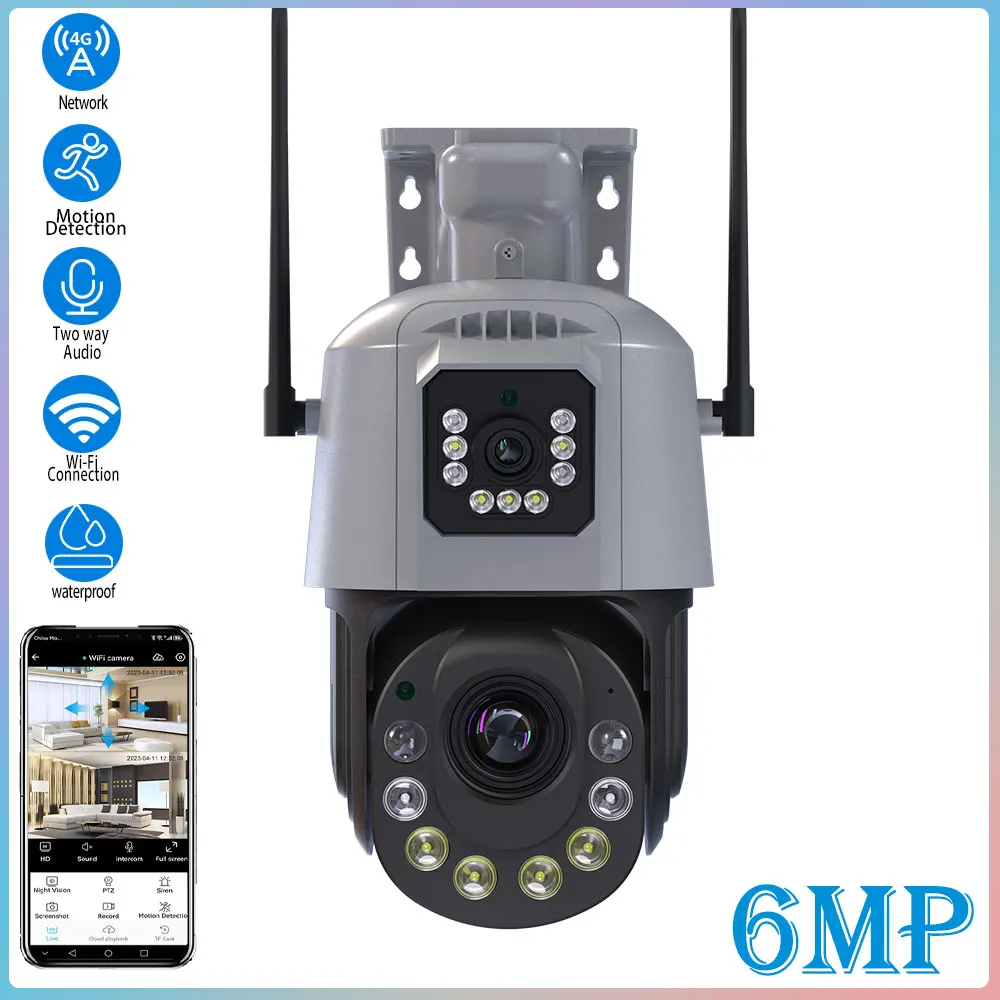 6MP Wifi Wireless Security Monitor Two -way Audio Cameras Color Night Vision Outdoor IP66 Waterproof CCTV HD Surveillance Camera
6MP Wifi Wireless Security Monitor Two -way Audio Cameras Color Night Vision Outdoor IP66 Waterproof CCTV HD Surveillance Camera