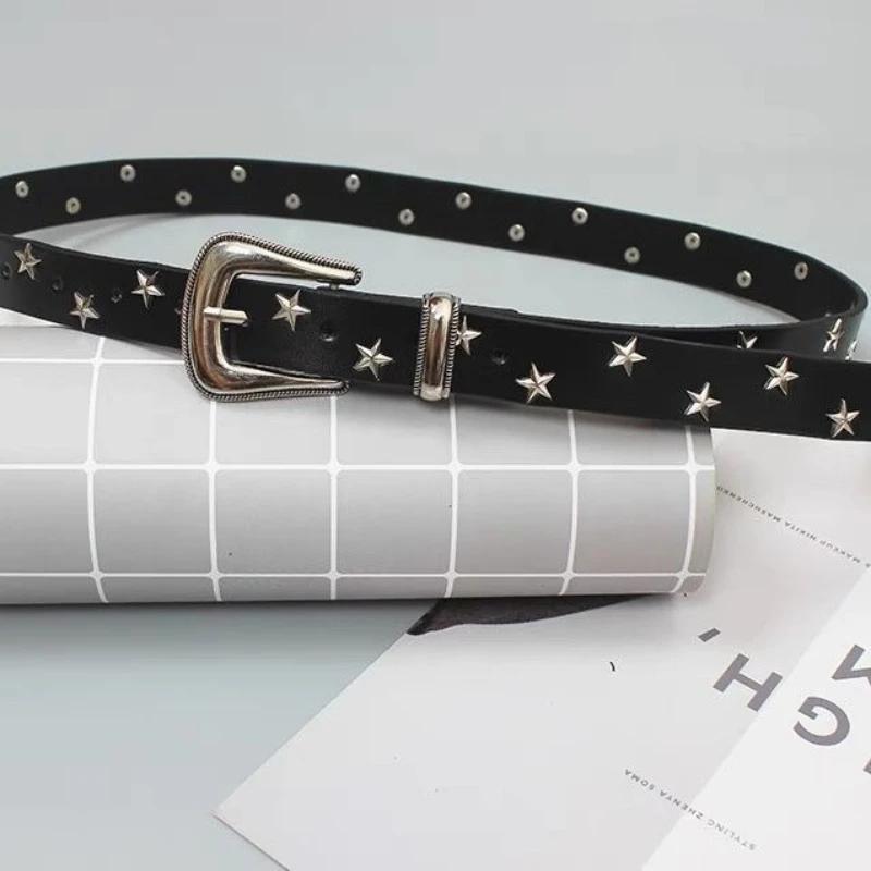 Punk Star Rivet Studded Waist Belts for Women PU Leather Y2k Silver Buckle Adjustable Cinto Punk Rock Cinturones Para Mujer Belt
Punk Star Rivet Studded Waist Belts for Women PU Leather Y2k Silver Buckle Adjustable Cinto Punk Rock Cinturones Para Mujer Belt