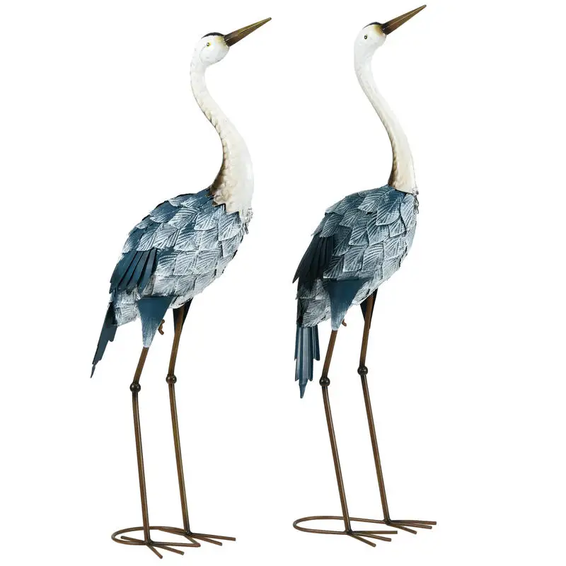 Outsunny Crane Garden Statues, 28.5" & 29" Standing Bird Sculptures, Metal Yard Art Decor, Landscape Decoration Set of 2, Blue
Outsunny Crane Garden Statues, 28.5" & 29" Standing Bird Sculptures, Metal Yard Art Decor, Landscape Decoration Set of 2, Blue