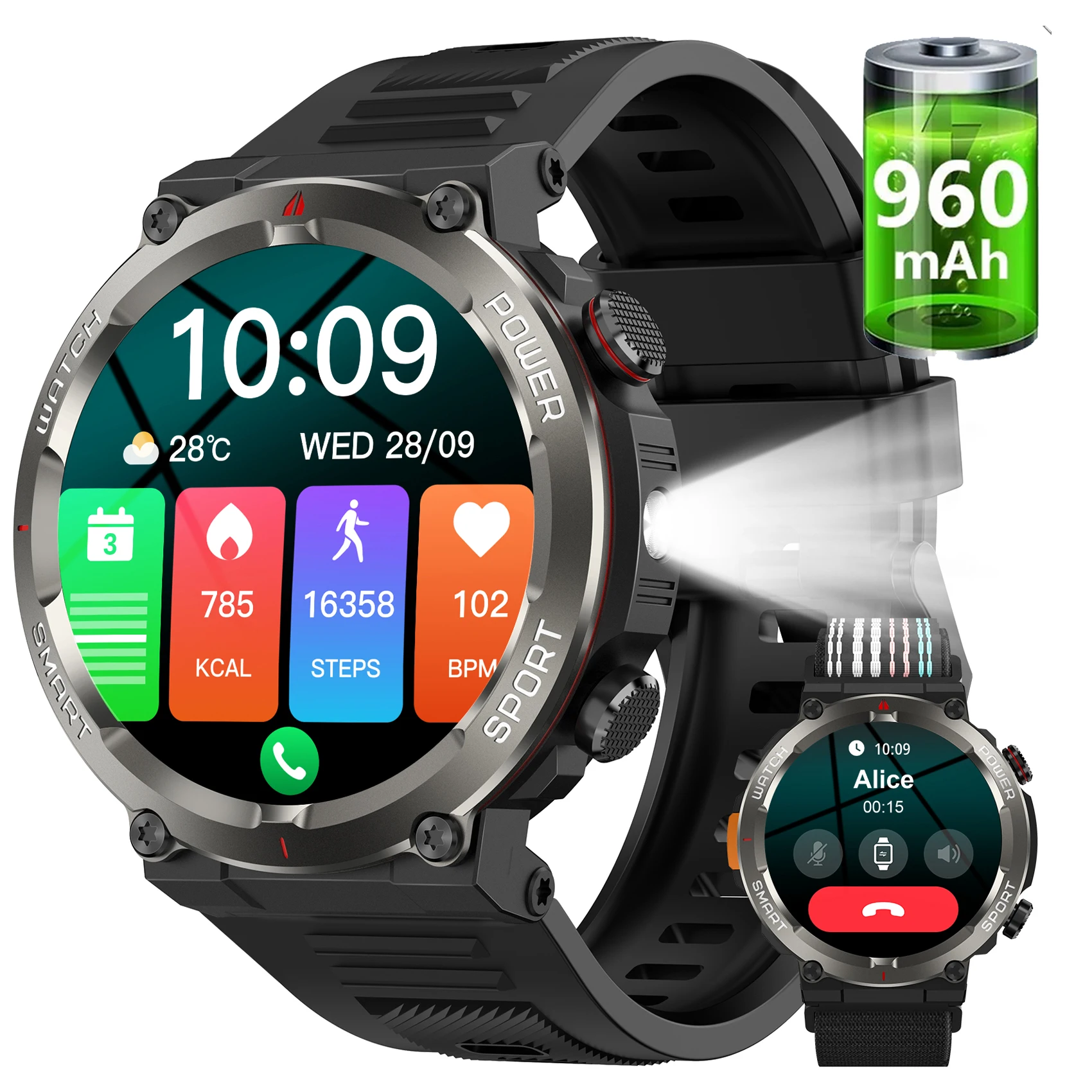 2025 New Blackview W50pro Waterproof Smartwatch with LED Flashlight Emergency lighting 960mAh Large Battery Life Man Smart Watch
2025 New Blackview W50pro Waterproof Smartwatch with LED Flashlight Emergency lighting 960mAh Large Battery Life Man Smart Watch