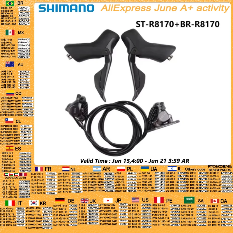 Shimano ULTEGRA R8170 2x12speed Di2 R8170 Shifter Hydraulic Disc Brake Flat Mount R8170 Brake For Electronic Shifetr Disc Brake
Shimano ULTEGRA R8170 2x12speed Di2 R8170 Shifter Hydraulic Disc Brake Flat Mount R8170 Brake For Electronic Shifetr Disc Brake