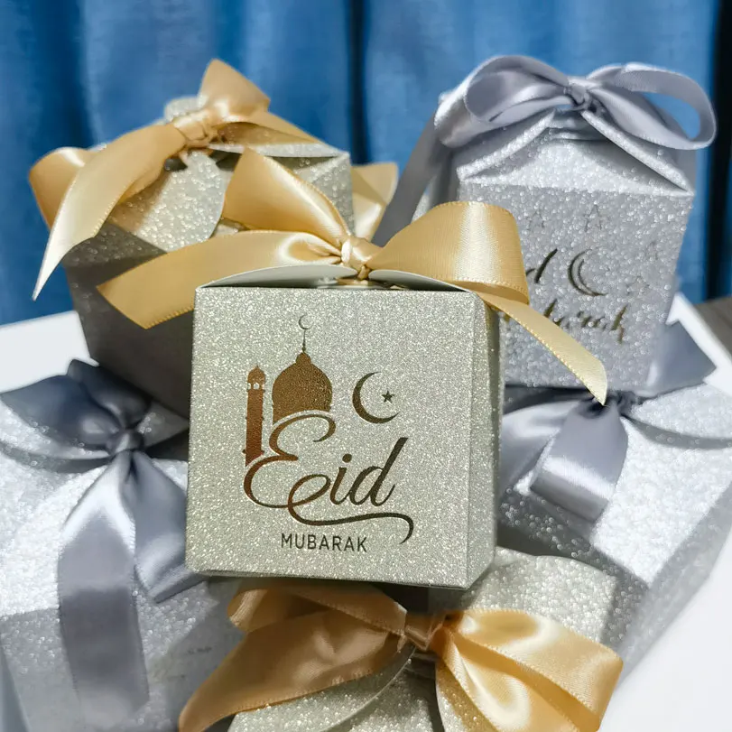 Mubarak Candy Box Ramadan Square Ribbon Cracker Box for Eid Muslim Party Eid al Fitr Decorations Eid Gift Packaging(Gold)
Mubarak Candy Box Ramadan Square Ribbon Cracker Box for Eid Muslim Party Eid al Fitr Decorations Eid Gift Packaging(Gold)