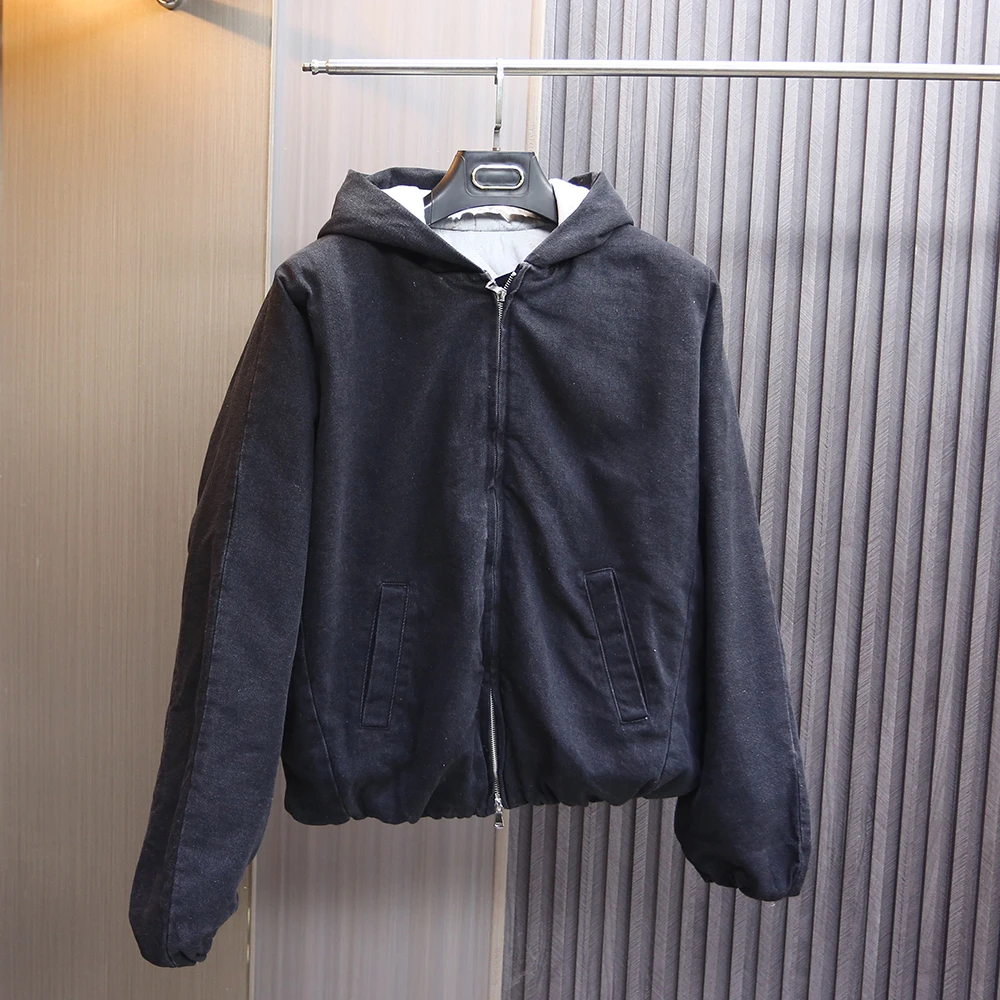 Warm Cotton Jaet for Men with Hood And Zipper Denim Jaet Autumn Winter Casual Wear Bla Youth Faion Long Sve
Warm Cotton Jaet for Men with Hood And Zipper Denim Jaet Autumn Winter Casual Wear Bla Youth Faion Long Sve