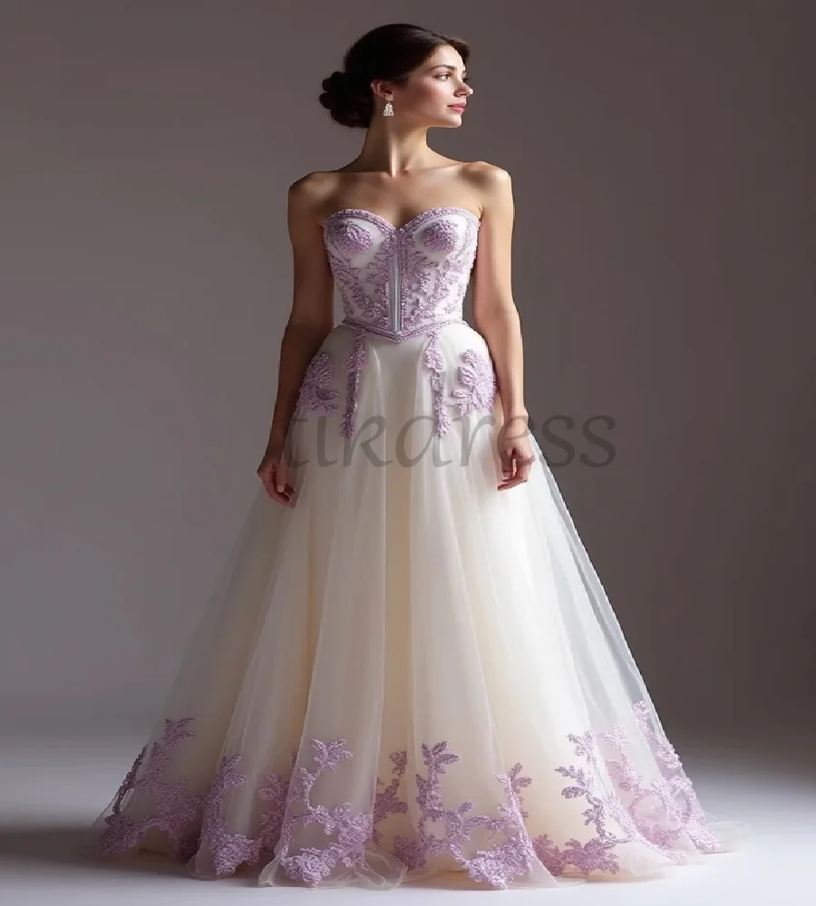 Fairy Boho Lilac Lace Wedding Dress 2025 Sweetheart Tulle Bohemian Bride Dress Floor Length Summer Beach Garden Country Bridal
Fairy Boho Lilac Lace Wedding Dress 2025 Sweetheart Tulle Bohemian Bride Dress Floor Length Summer Beach Garden Country Bridal