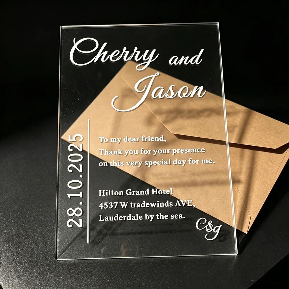 20Sets Personalized Acrylic Invitation,Custom Watercolor Wedding Suit With Free Envelope,Printing Wedding Invitations 1mm
20Sets Personalized Acrylic Invitation,Custom Watercolor Wedding Suit With Free Envelope,Printing Wedding Invitations 1mm