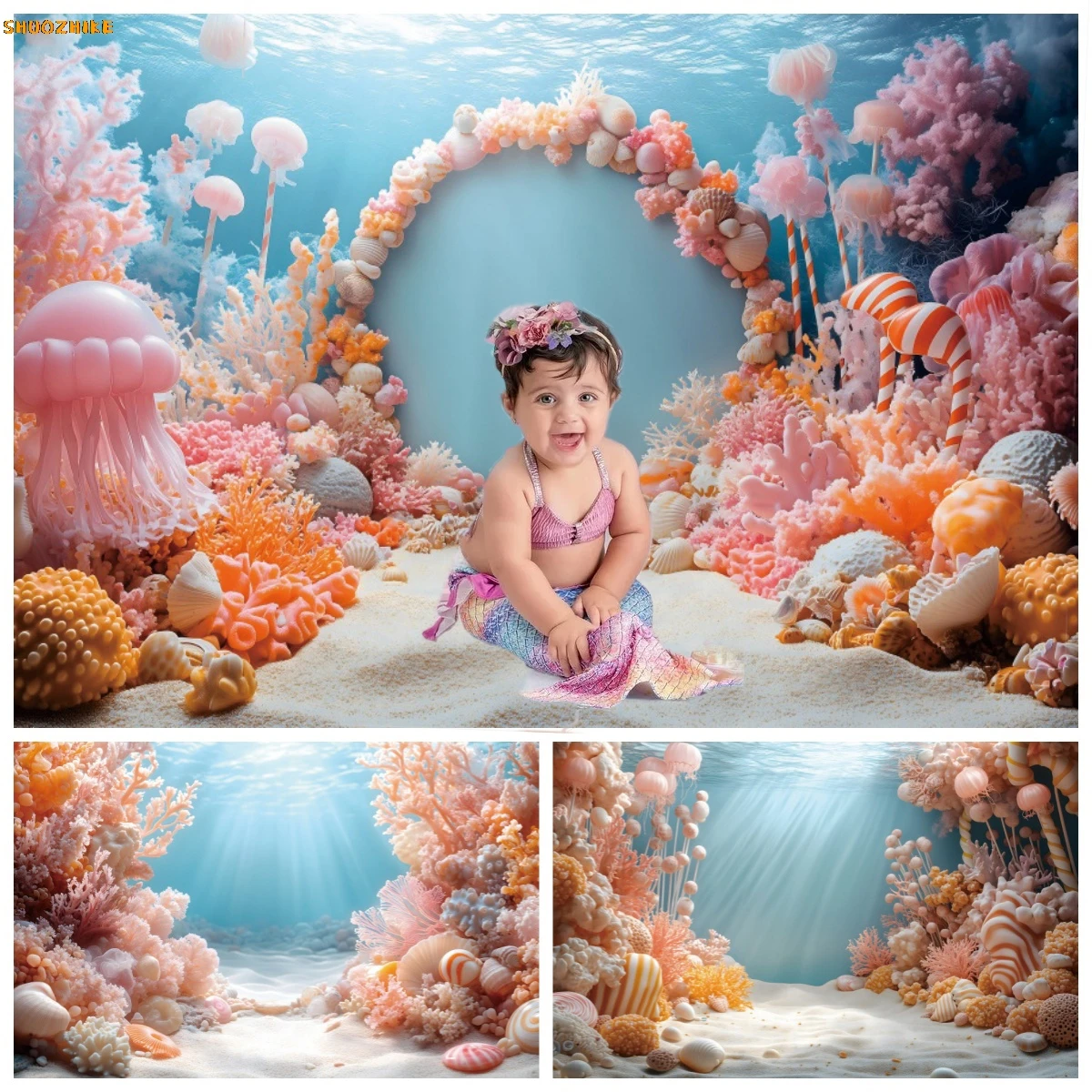Underwater World Photography Backdrop Deep Sea Coral Shell Little Mermaid Girls Birthday Party Decor Kids Portrait Background
Underwater World Photography Backdrop Deep Sea Coral Shell Little Mermaid Girls Birthday Party Decor Kids Portrait Background