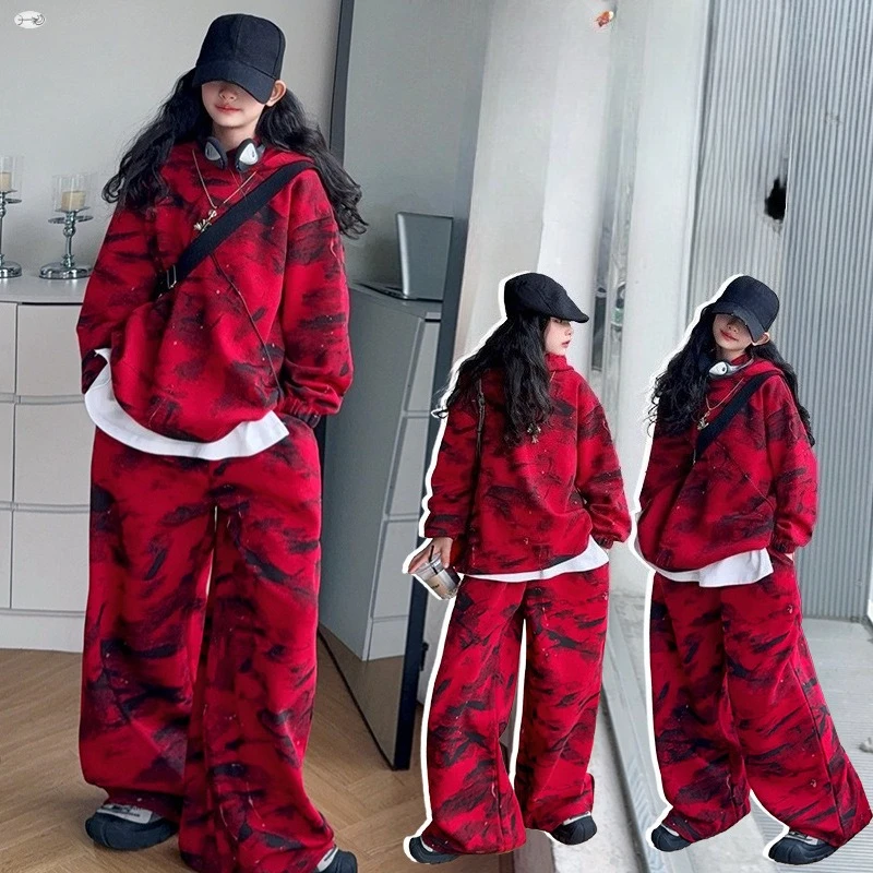 autumn teen girls hoodie sport Set Child Rock Style Tie Dyeing Hoodie+Loose Wide Leg Pants 2pcs junior kids clothes suit outfits
autumn teen girls hoodie sport Set Child Rock Style Tie Dyeing Hoodie+Loose Wide Leg Pants 2pcs junior kids clothes suit outfits