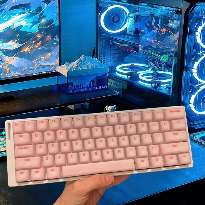 Silicone keycaps PBT light-transmitting soft cute original factory height girl powder silicone soft keycaps
Silicone keycaps PBT light-transmitting soft cute original factory height girl powder silicone soft keycaps