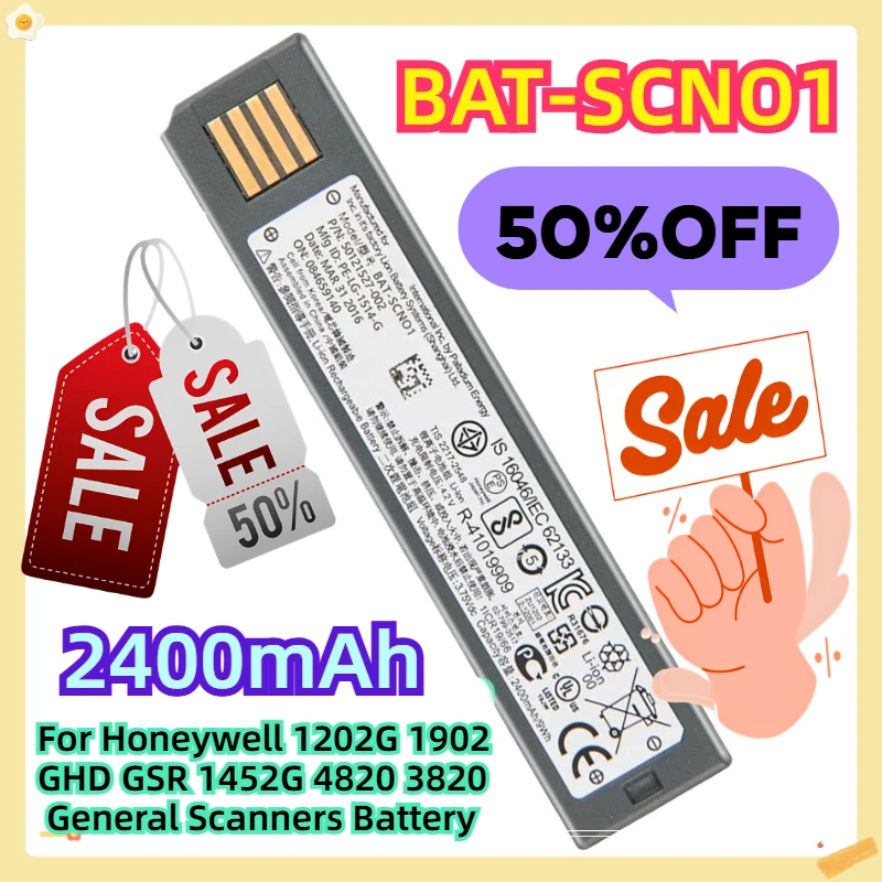BAT-SCN01 For Honeywell 1202G 1902GHD GSR 1452G 4820 3820 General Scanners Battery 2400mAh
BAT-SCN01 For Honeywell 1202G 1902GHD GSR 1452G 4820 3820 General Scanners Battery 2400mAh