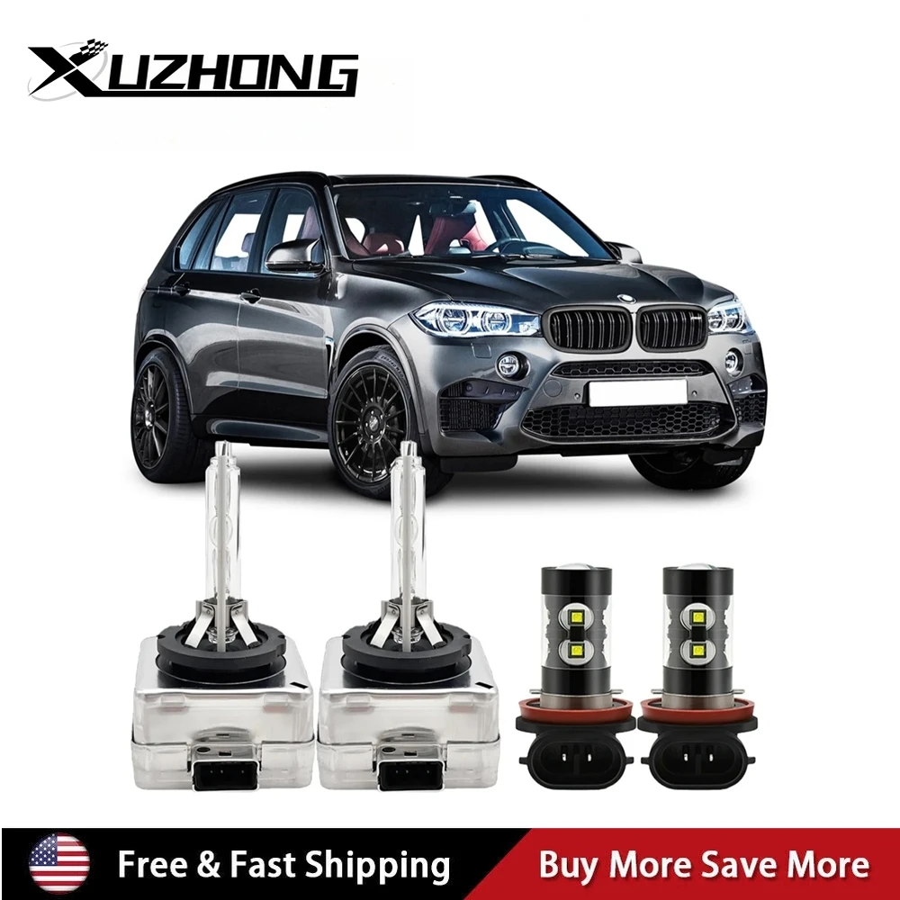 High Quality 2pcs Front HID Headlight High-Low + 2pcs LED Fog Light Bulbs For 2007-2015 BMW X5 White
High Quality 2pcs Front HID Headlight High-Low + 2pcs LED Fog Light Bulbs For 2007-2015 BMW X5 White