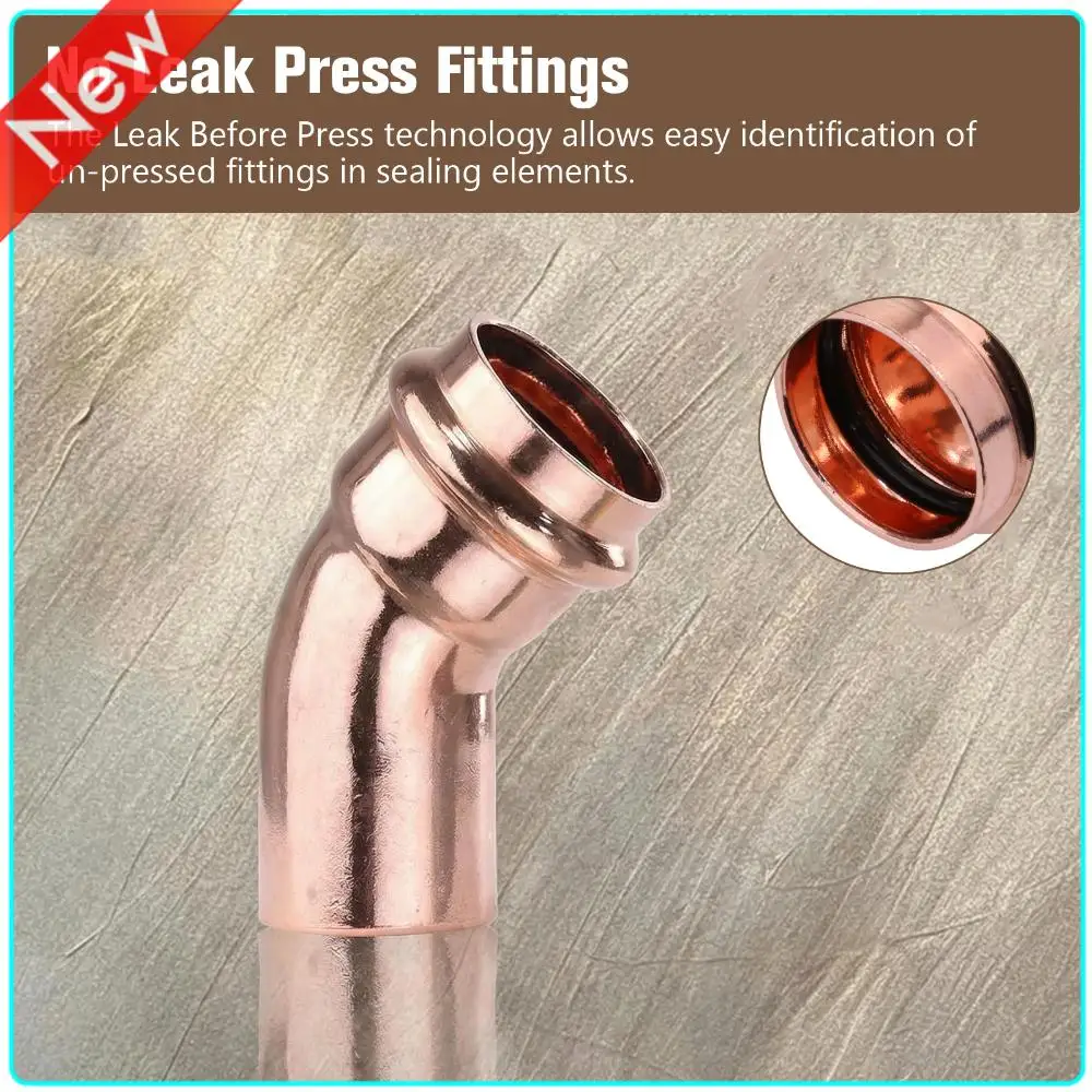 45-Degree Street Elbow Leakproof Copper Tubing V-Elbow Fittings Multi-Purpose Home Plumbing Accessories
45-Degree Street Elbow Leakproof Copper Tubing V-Elbow Fittings Multi-Purpose Home Plumbing Accessories