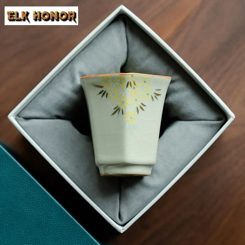 85ml Ru Kiln Hand-painted Small Daisy Teacup Traditional Tea Bowl Single Cups Tea-tasting Smelling Cup Chazhan Master Cups Gift
85ml Ru Kiln Hand-painted Small Daisy Teacup Traditional Tea Bowl Single Cups Tea-tasting Smelling Cup Chazhan Master Cups Gift