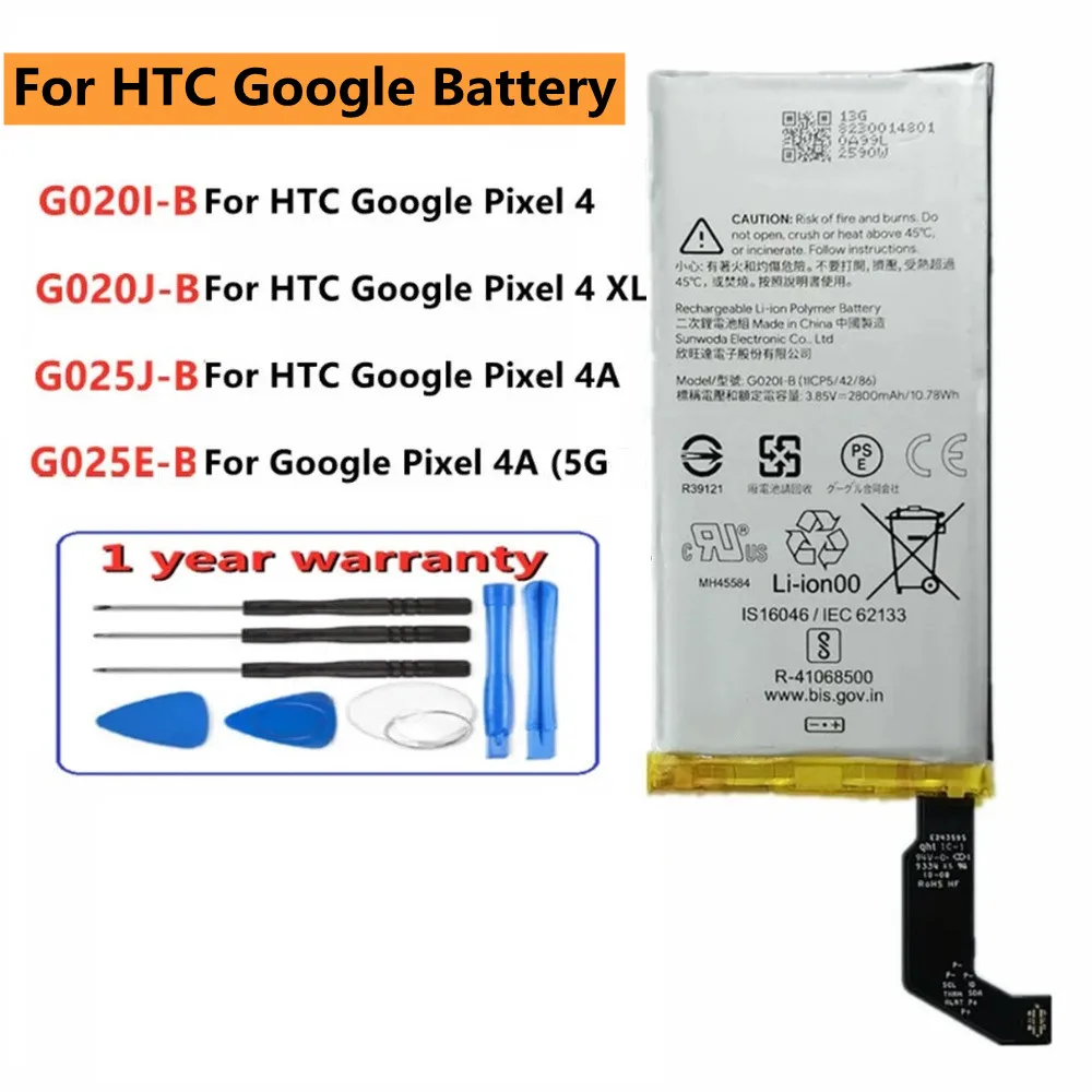 G025J-B G025E-B Battery G020J-B G020I-B For Google Pixel 4XL 4 XL Pixel4 XL Pixel4A Pixel 4A 5G Versie Phone Battery
G025J-B G025E-B Battery G020J-B G020I-B For Google Pixel 4XL 4 XL Pixel4 XL Pixel4A Pixel 4A 5G Versie Phone Battery