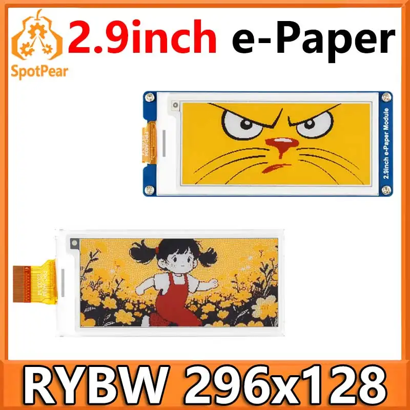 Raspberry Pi 2.9 inch e-Paper link (G) RYBW 296x128 For Arduino / Jetson / STM32 /ESP32
Raspberry Pi 2.9 inch e-Paper link (G) RYBW 296x128 For Arduino / Jetson / STM32 /ESP32