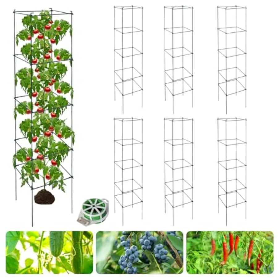 Garden plant support cage for tomatoes and cucumbers green metal trellis with varied spacing durable outdoor climbing plant aid
Garden plant support cage for tomatoes and cucumbers green metal trellis with varied spacing durable outdoor climbing plant aid