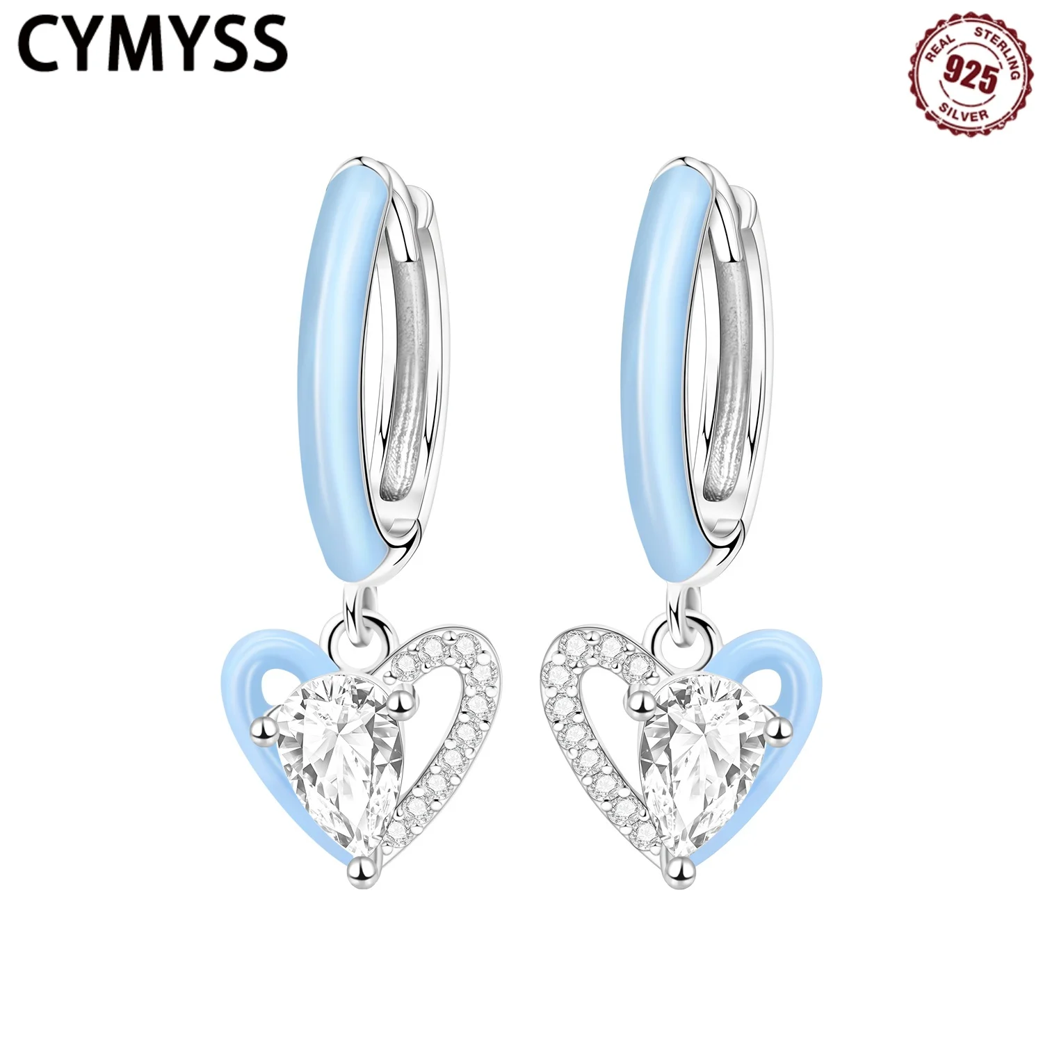 CYMYSS 2025 New 925 Sterling Silver Blue Heart Drop Earring Boutique Wedding Birthday Party Gift Jewellery Zircon Women Earrings
CYMYSS 2025 New 925 Sterling Silver Blue Heart Drop Earring Boutique Wedding Birthday Party Gift Jewellery Zircon Women Earrings