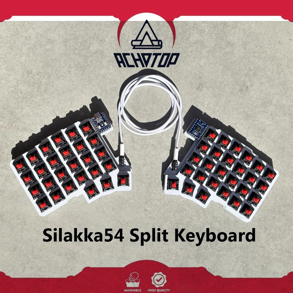 Silakka54 Split Keyboard Wired Hot Swap Support QMK/VIAL Keyboard Ergonomics RP2040 Customized PC Gaming Left and Right Handed
Silakka54 Split Keyboard Wired Hot Swap Support QMK/VIAL Keyboard Ergonomics RP2040 Customized PC Gaming Left and Right Handed