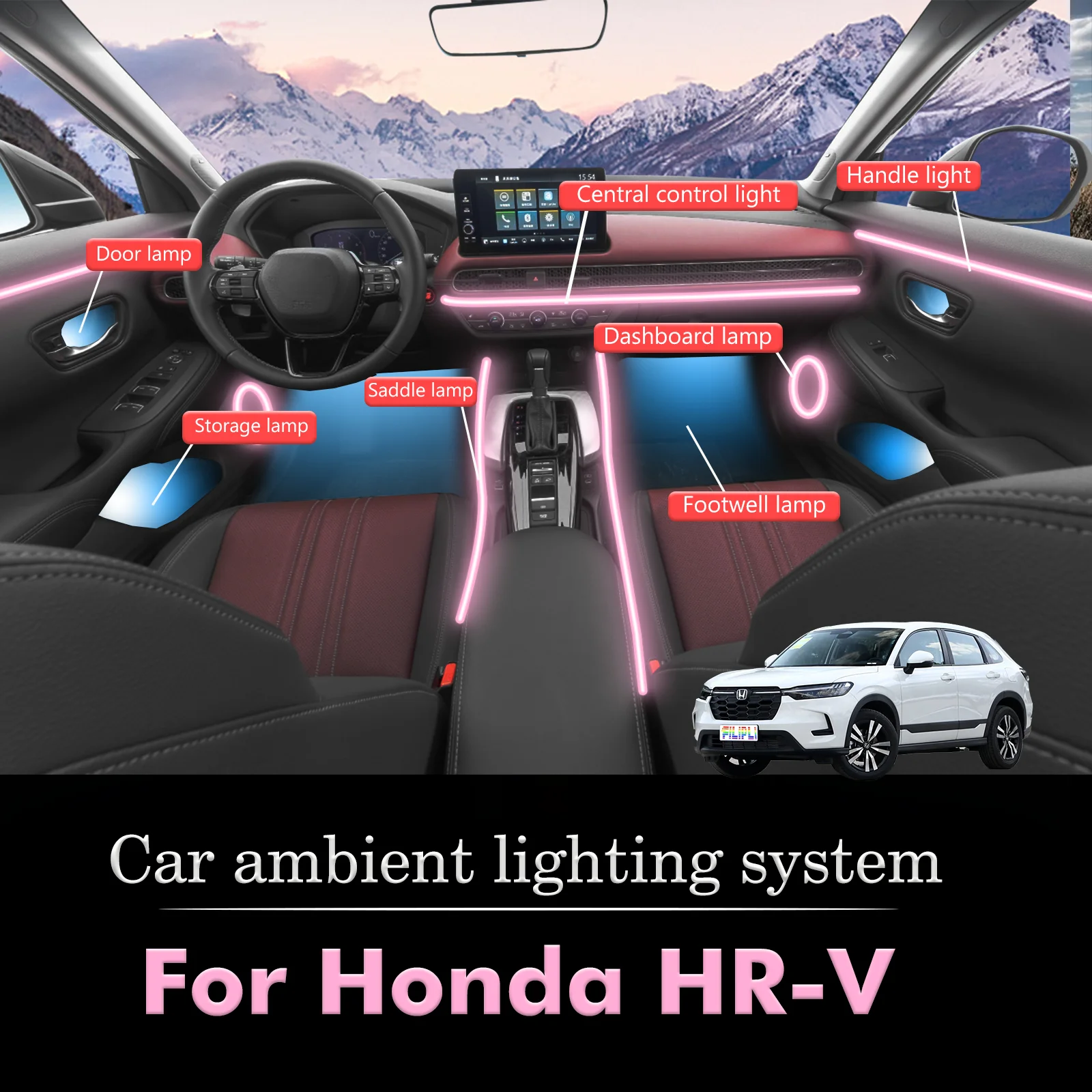 For Honda HR-V Car Interior Mood Ambient Light RGB 64-Color LED Smart Remote Control Atmosphere Lamp Energy Saving Kit
For Honda HR-V Car Interior Mood Ambient Light RGB 64-Color LED Smart Remote Control Atmosphere Lamp Energy Saving Kit
