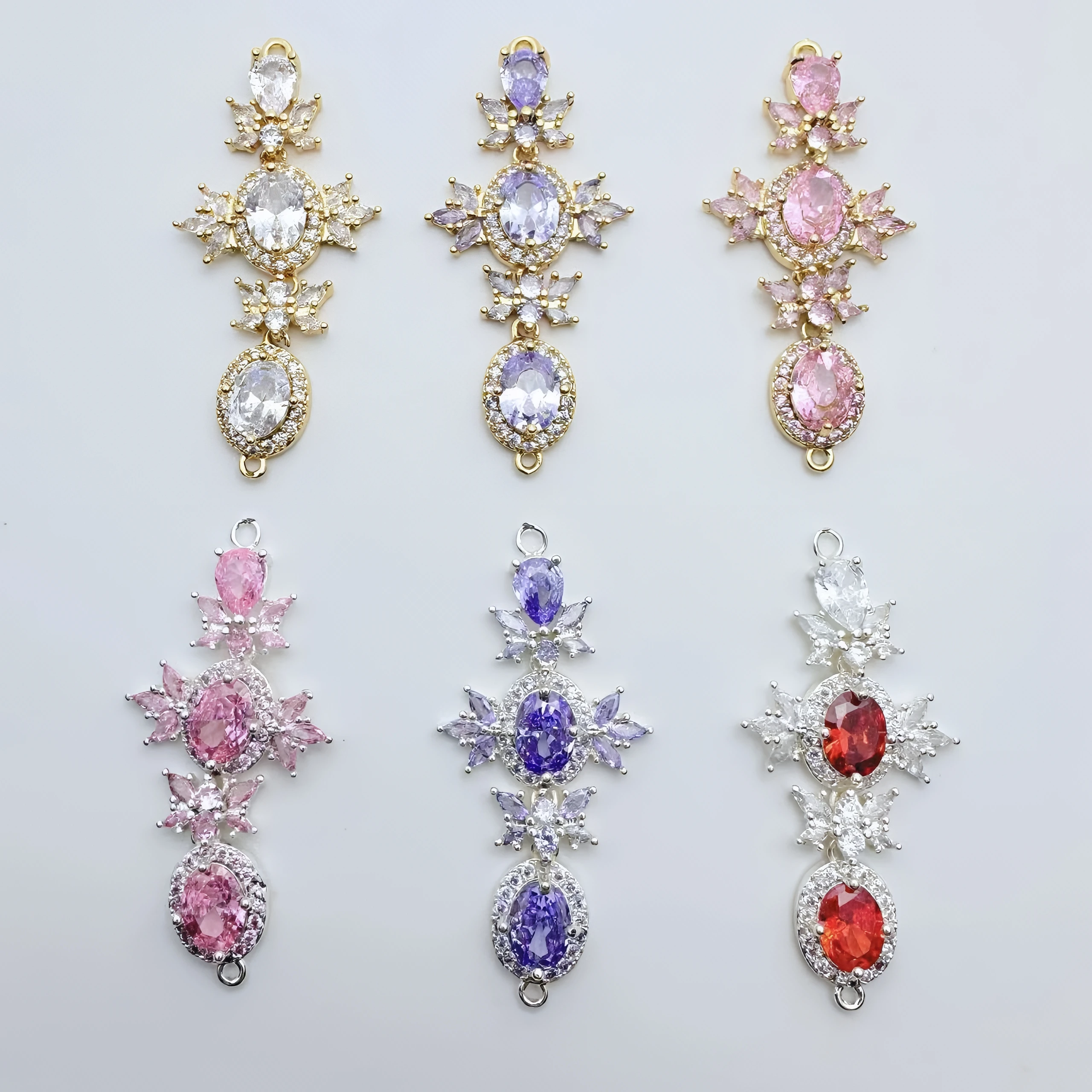 10pcs/ Bag new copper gold plated silver inlaid zirconia long pendant diy earrings necklace jewelry making accessories
10pcs/ Bag new copper gold plated silver inlaid zirconia long pendant diy earrings necklace jewelry making accessories