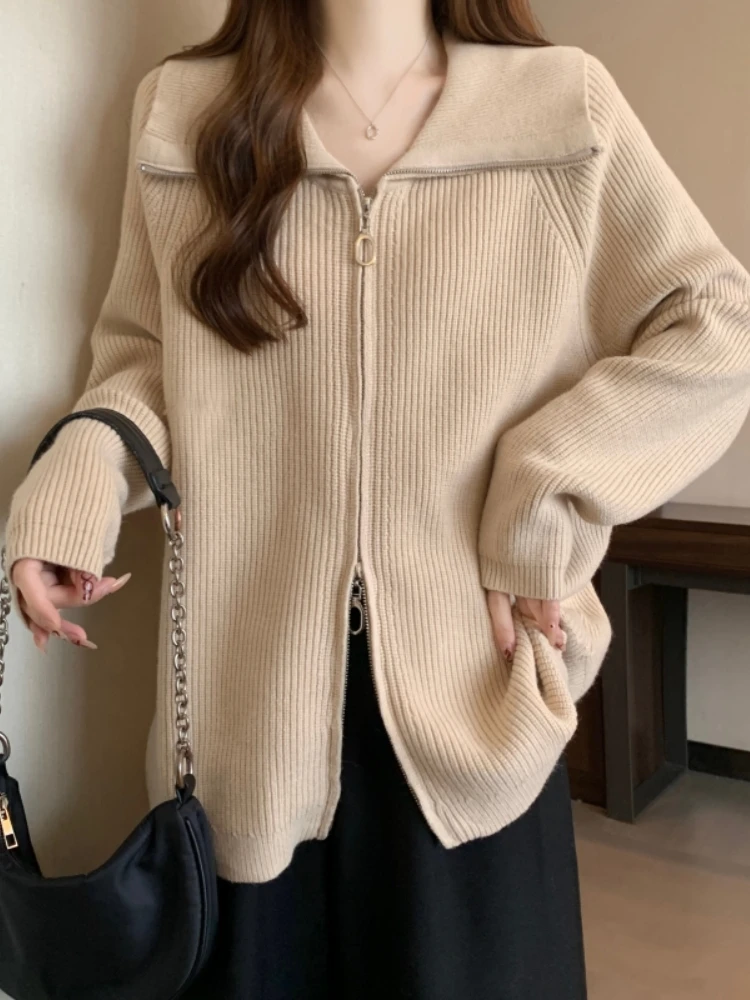 Slimming Knitted Sweater Jacket for Women Spring Autumn Large Size Beautiful Double Zipper Knit Open Cardigan Top
Slimming Knitted Sweater Jacket for Women Spring Autumn Large Size Beautiful Double Zipper Knit Open Cardigan Top