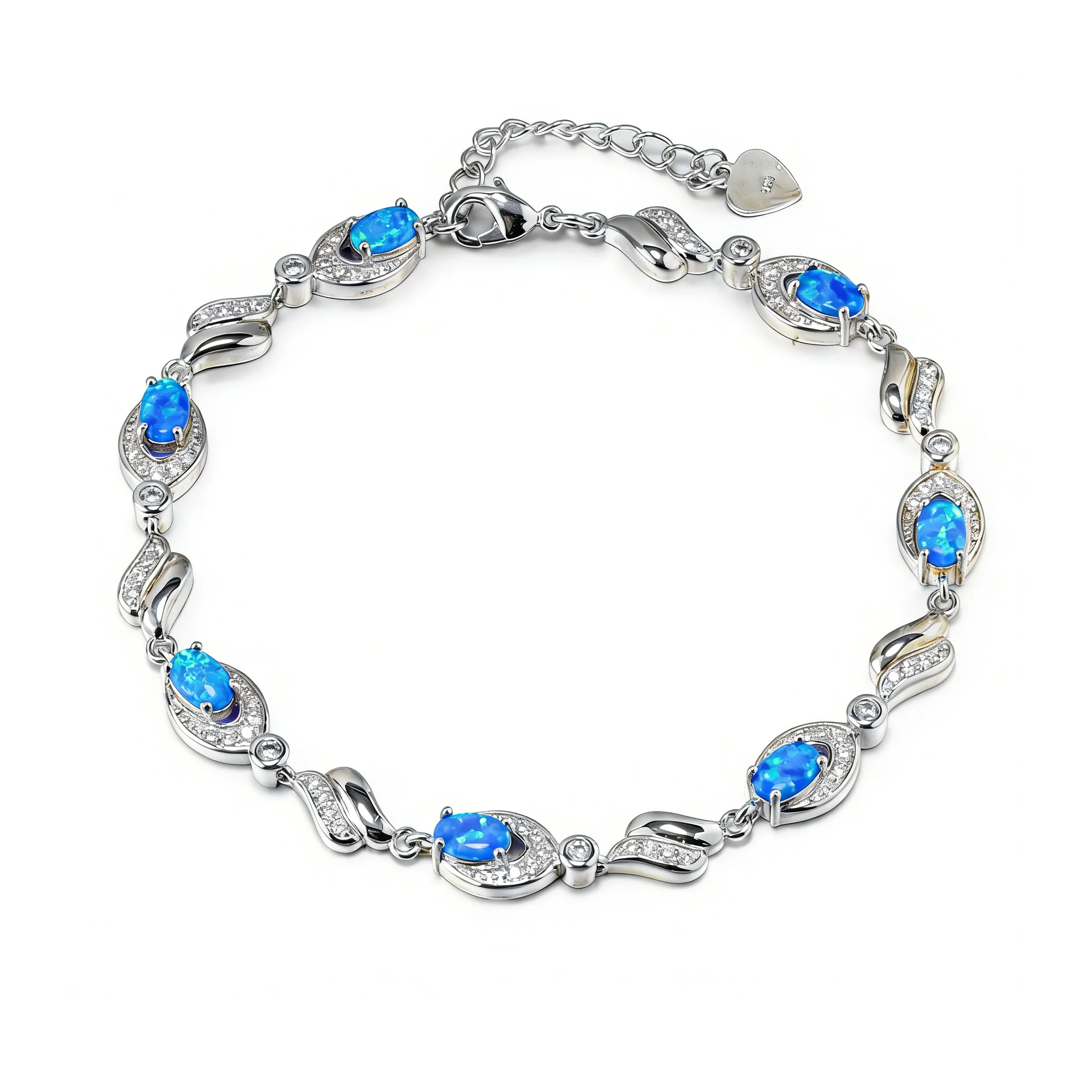 Blue Opal Bracelet for Women, Oval Opal Halo Tennis Bracelet,Dainty Ocean Inspired Statement Jewelry Gift for Her,daily wear
Blue Opal Bracelet for Women, Oval Opal Halo Tennis Bracelet,Dainty Ocean Inspired Statement Jewelry Gift for Her,daily wear