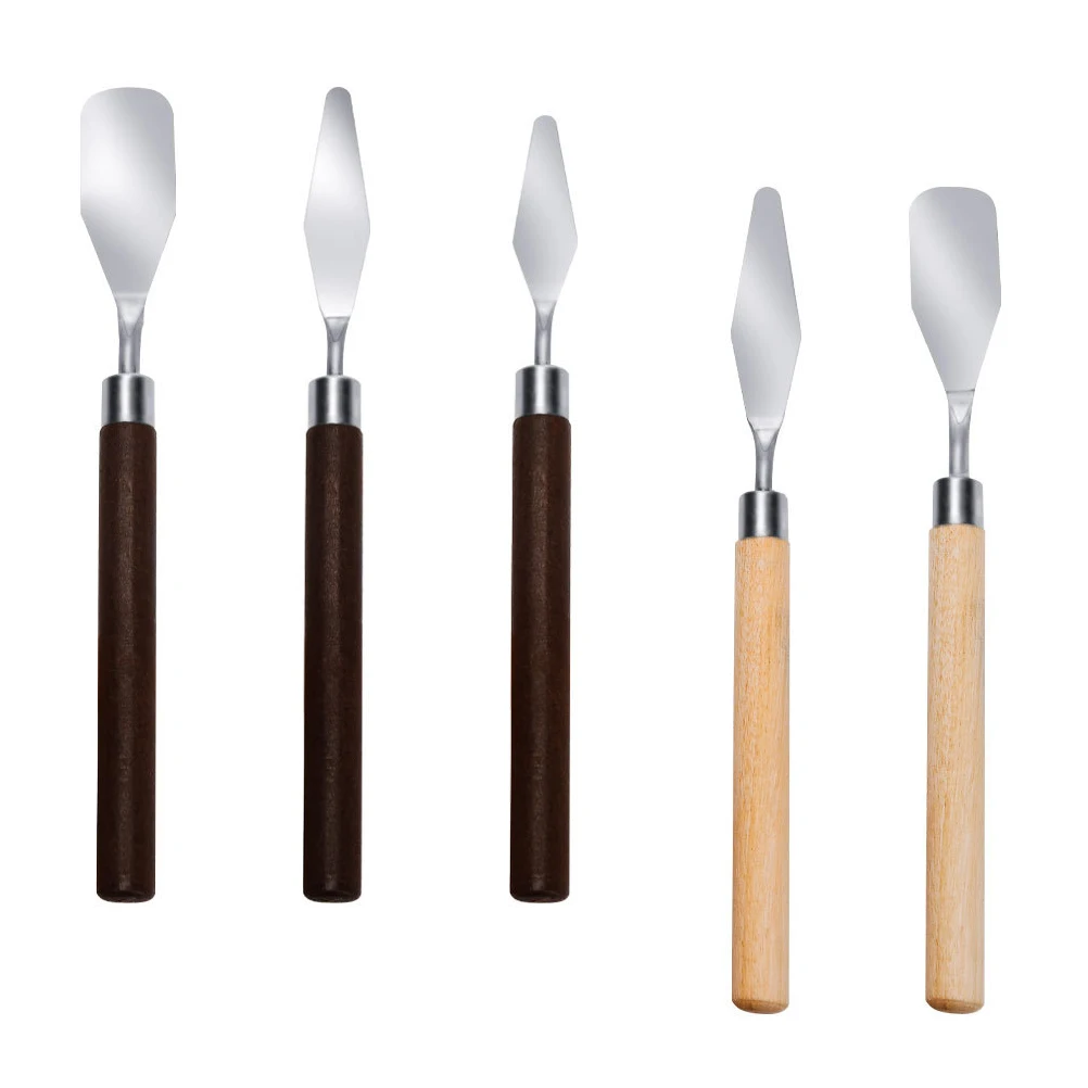 5pcs Knife Set Wood Handle Stainless Steel Paint Tools Oil Painting Scraping Craft Sculpture Color Mixing Tool
5pcs Knife Set Wood Handle Stainless Steel Paint Tools Oil Painting Scraping Craft Sculpture Color Mixing Tool