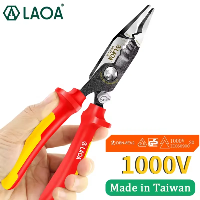 LAOA 8inch Insulated Pliers Electrician Needle Nose Pliers High Voltage Resistance 1000V Wire Cutter Cable Cutting Strippers
LAOA 8inch Insulated Pliers Electrician Needle Nose Pliers High Voltage Resistance 1000V Wire Cutter Cable Cutting Strippers