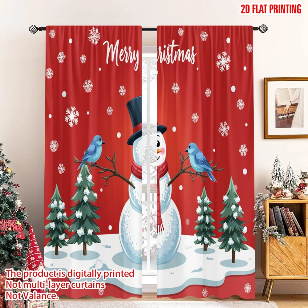 2pcs 2D flat printing Merry Christmas Window Drapes Merry Christmas Snowman Cardinal Bluebird Polyester Without Electricity
2pcs 2D flat printing Merry Christmas Window Drapes Merry Christmas Snowman Cardinal Bluebird Polyester Without Electricity