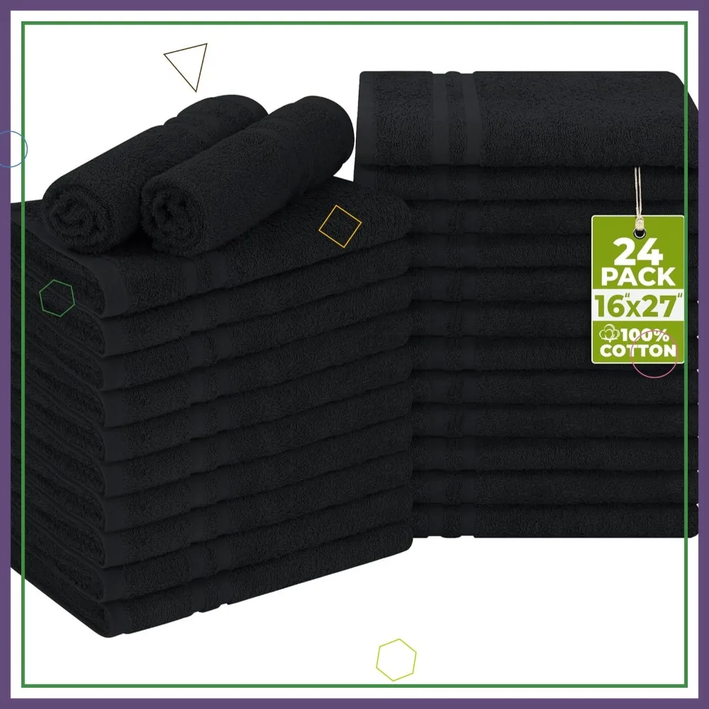Премиальное хлопковое полотенце для салона 16x27 дюймов, устойчивое к отбеливанию, для спортзала, 24 штуки, черное
Премиальное хлопковое полотенце для салона 16x27 дюймов, устойчивое к отбеливанию, для спортзала, 24 штуки, черное