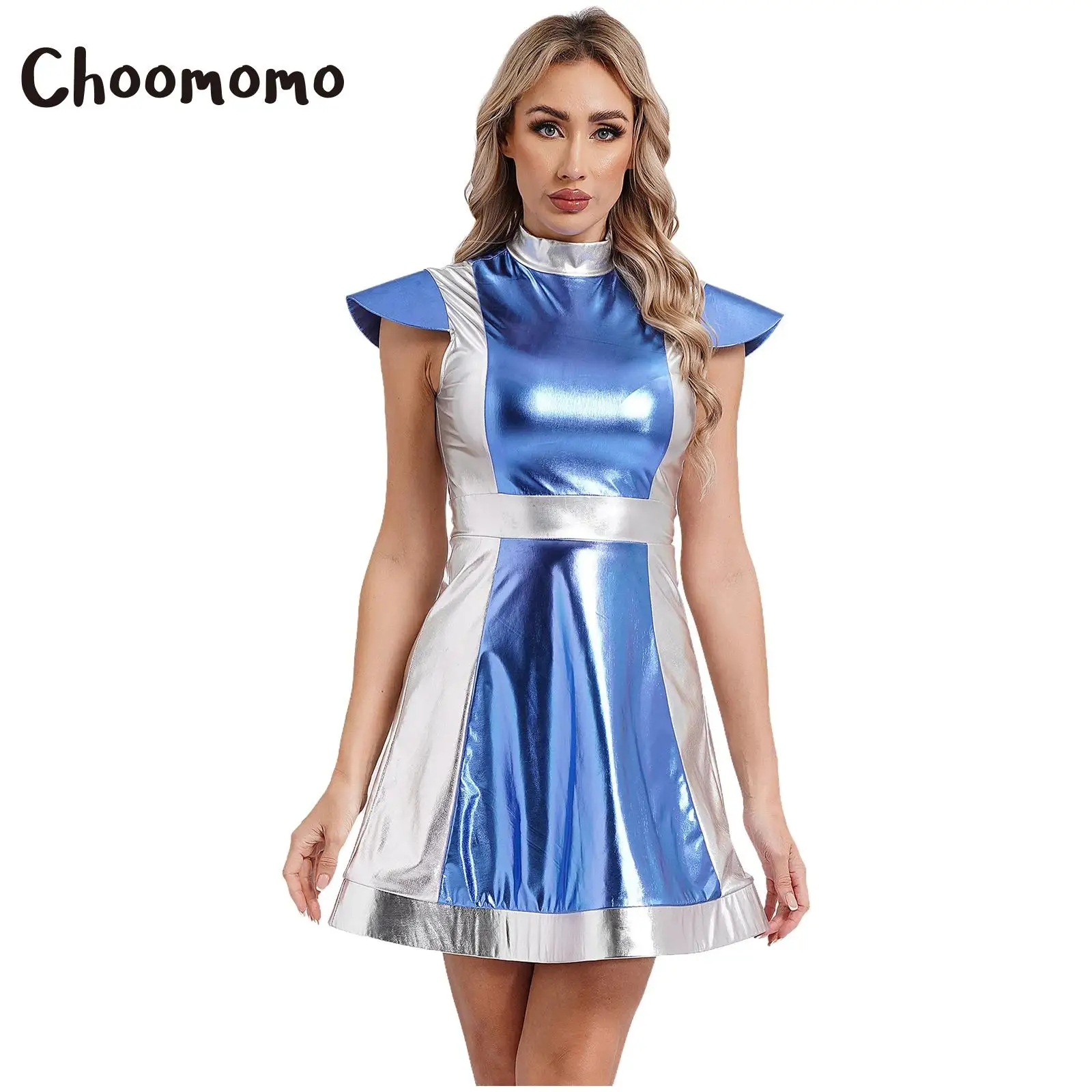 Womens Outer Space Alien Costume Extraterrestrial Halloween Metallic Dresses for Themed Party Cosplay Role Play Dress Up
Womens Outer Space Alien Costume Extraterrestrial Halloween Metallic Dresses for Themed Party Cosplay Role Play Dress Up