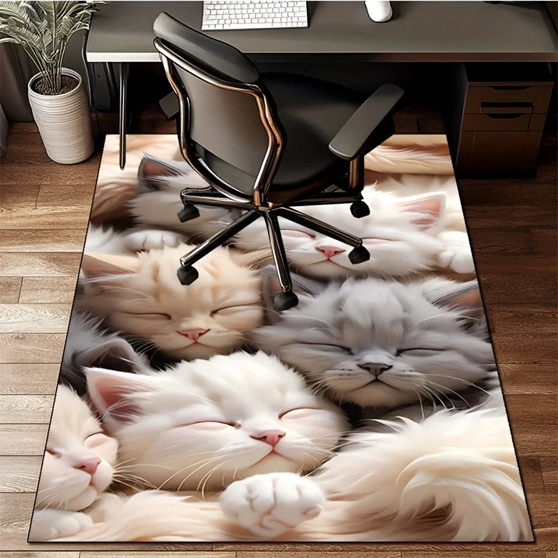 Crystal velvet sleeping kitten print area carpet bedroom and living room carpet, home decoration mat with non-slip function
Crystal velvet sleeping kitten print area carpet bedroom and living room carpet, home decoration mat with non-slip function