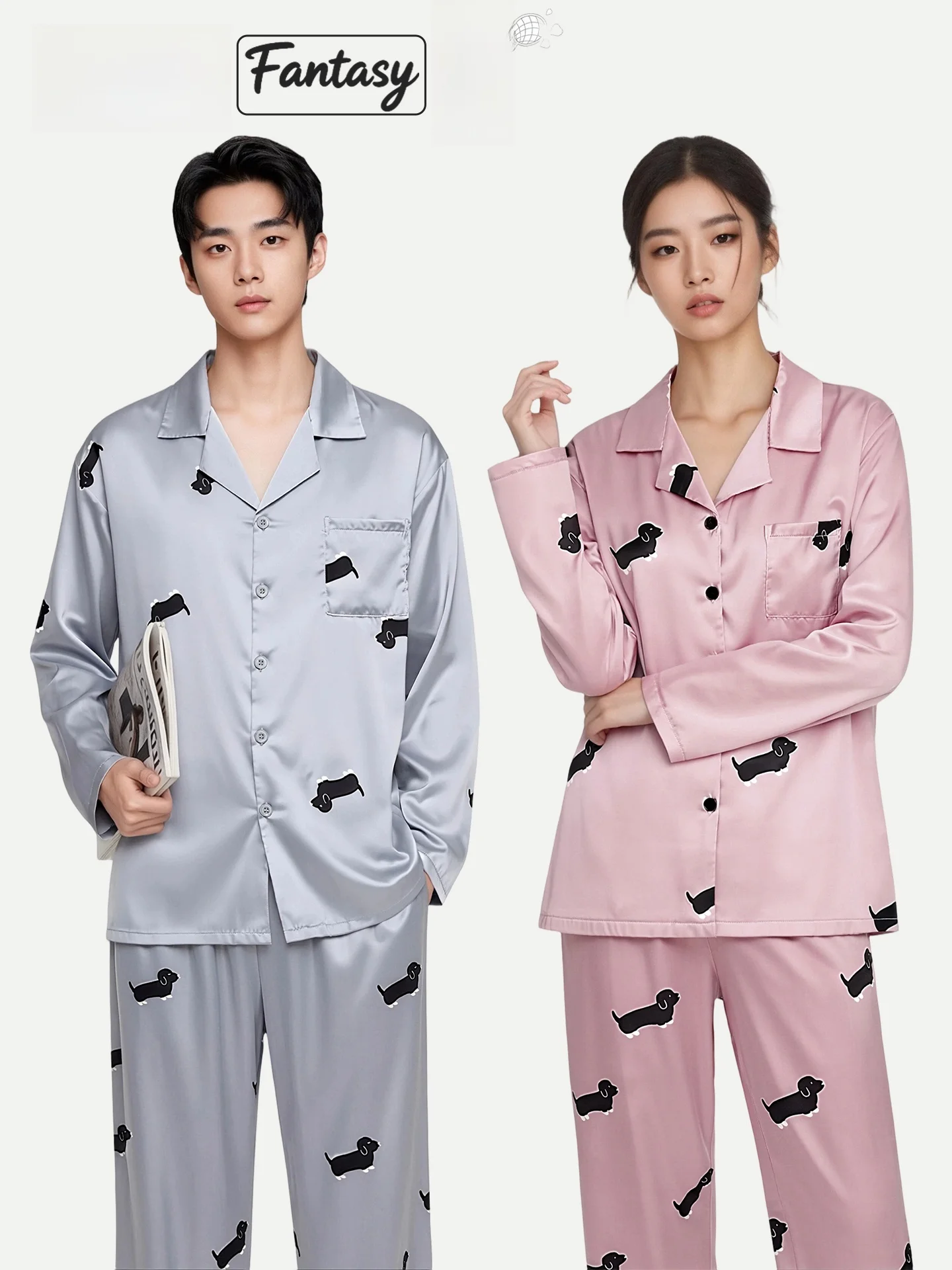 PinkBread Couples Silk Pajamas Long Sleeve Home Clothes Cool Sensation Suitable for Outdoor Wear Spring Summer Comfortable Soft
PinkBread Couples Silk Pajamas Long Sleeve Home Clothes Cool Sensation Suitable for Outdoor Wear Spring Summer Comfortable Soft