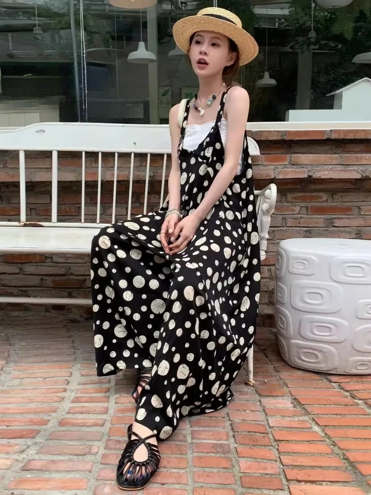 Женский комбинезон с V-образным вырезом и широкими штанинами, с принтом в горошек, для летнего пляжного отдыха, повседневный ромпер
Женский комбинезон с V-образным вырезом и широкими штанинами, с принтом в горошек, для летнего пляжного отдыха, повседневный ромпер