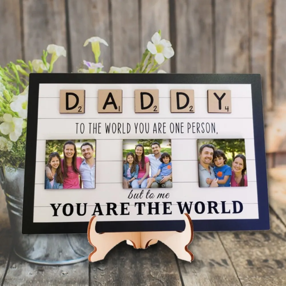 Personalised Souvenir Gift Wooden Photo Block for Happy Father's Day Home Decoration Wedding Ornaments Memo Board Picture Holder
Personalised Souvenir Gift Wooden Photo Block for Happy Father's Day Home Decoration Wedding Ornaments Memo Board Picture Holder