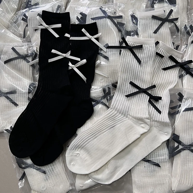Ballet Style Sweet Bow Tube Socks Spring And Summer Thin Pile Socks Women's Black And White Socks
Ballet Style Sweet Bow Tube Socks Spring And Summer Thin Pile Socks Women's Black And White Socks