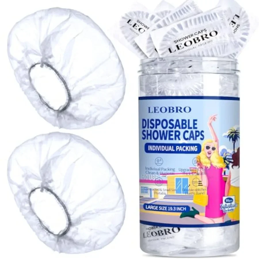Individually Wrapped Disposable Shower Caps, 80pcs Large Plastic Shower Caps for Women Disposable, Plastic Hair Caps for Travel
Individually Wrapped Disposable Shower Caps, 80pcs Large Plastic Shower Caps for Women Disposable, Plastic Hair Caps for Travel