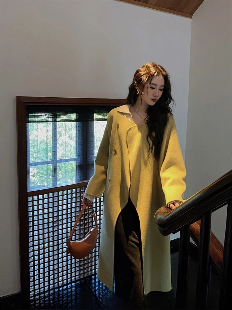 Двустороннее шерстяное пальто женское, новинка осенне-зимнего сезона, премиум-класса, маленький размер, с цветочным узором, хит этого года
Двустороннее шерстяное пальто женское, новинка осенне-зимнего сезона, премиум-класса, маленький размер, с цветочным узором, хит этого года