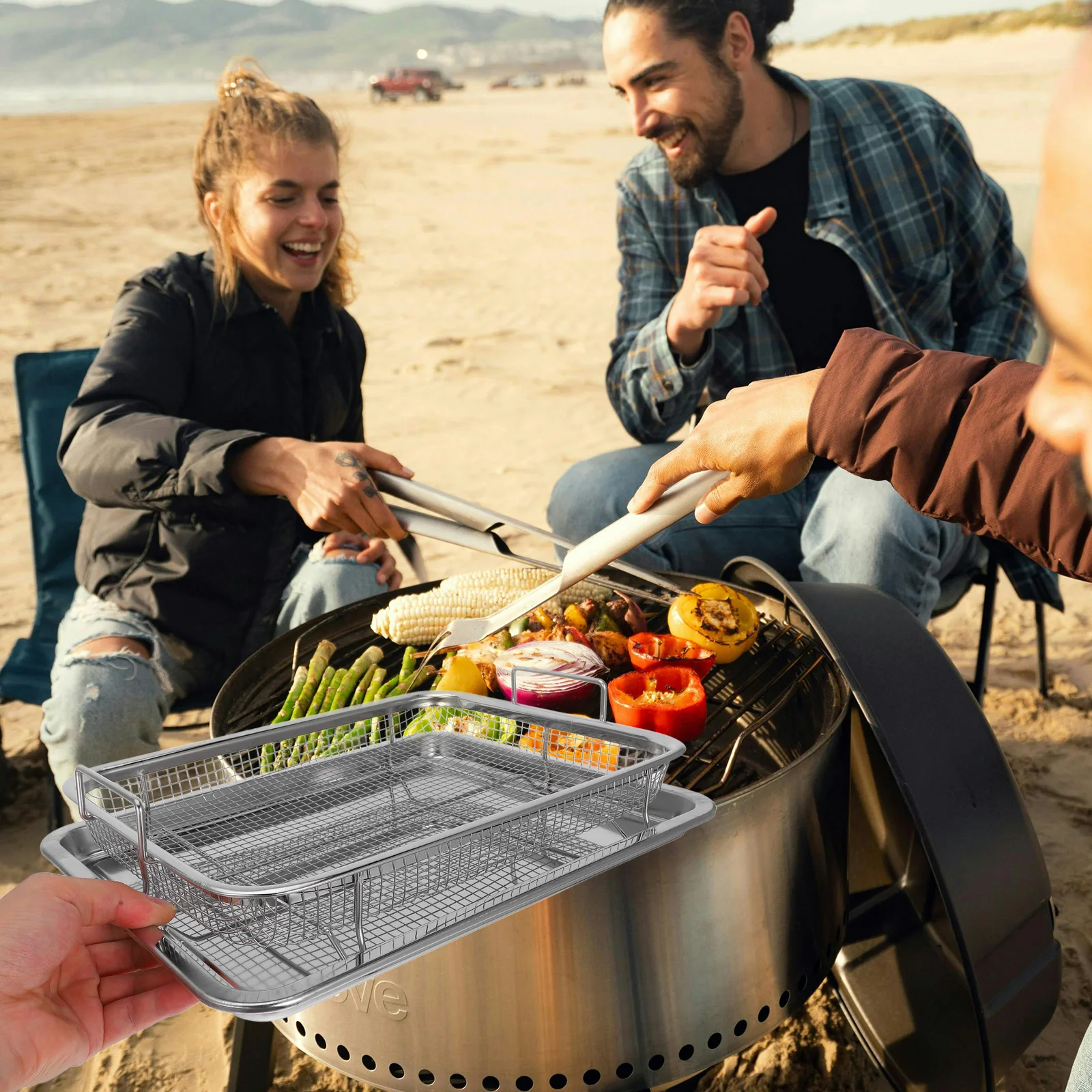 2pcs Stainless Steel Grill Basket Set Air Fryer Oven Tray Roasting Pan For Fries Chicken Bacon Crisper Baking Bbq Lightweight
2pcs Stainless Steel Grill Basket Set Air Fryer Oven Tray Roasting Pan For Fries Chicken Bacon Crisper Baking Bbq Lightweight