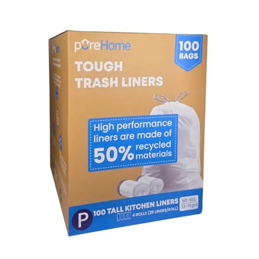 Code P: Tough Trash Bags 100 Count 13-16 Gallon/ 50-60 Liter White Drawstring
Code P: Tough Trash Bags 100 Count 13-16 Gallon/ 50-60 Liter White Drawstring