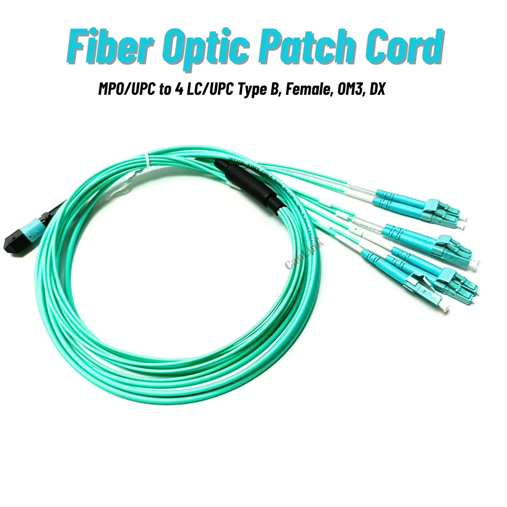 2PCS MPO to 4 LC/UPC MM Duplex Type B Fiber Optic Breakout Cable OM3 Aqua Fanout Patch Cord for Data Center MPO Assembly Type B
2PCS MPO to 4 LC/UPC MM Duplex Type B Fiber Optic Breakout Cable OM3 Aqua Fanout Patch Cord for Data Center MPO Assembly Type B