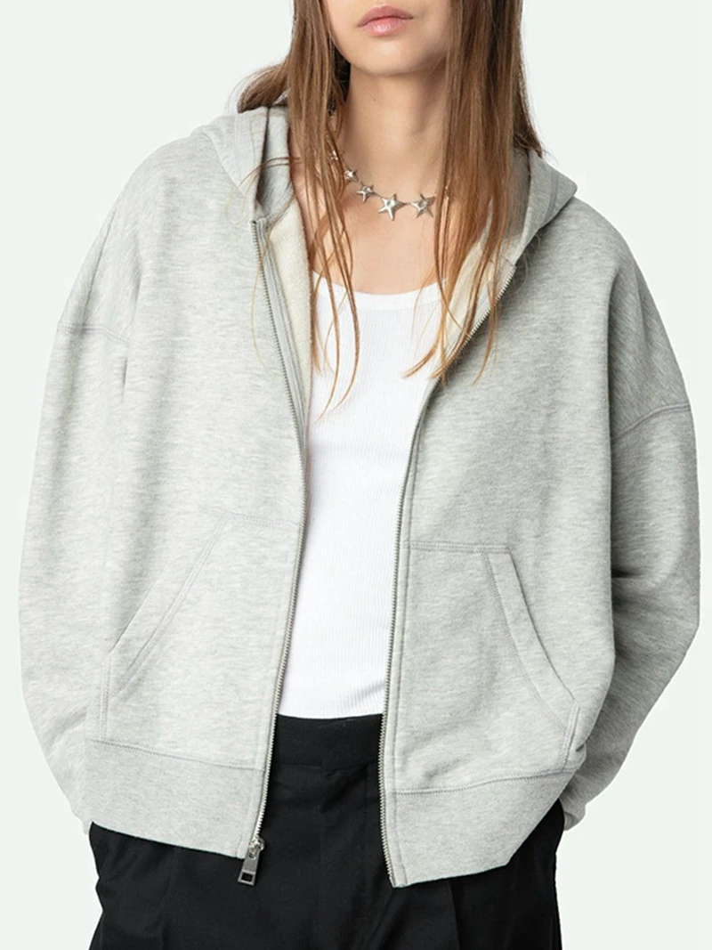 Women's Coat 2025 Autumn/Winter New Suitable Casual Back Wings Hot Diamond Zipper Fleece Sweatshirt Bar Hooded Sweatshirt
Women's Coat 2025 Autumn/Winter New Suitable Casual Back Wings Hot Diamond Zipper Fleece Sweatshirt Bar Hooded Sweatshirt