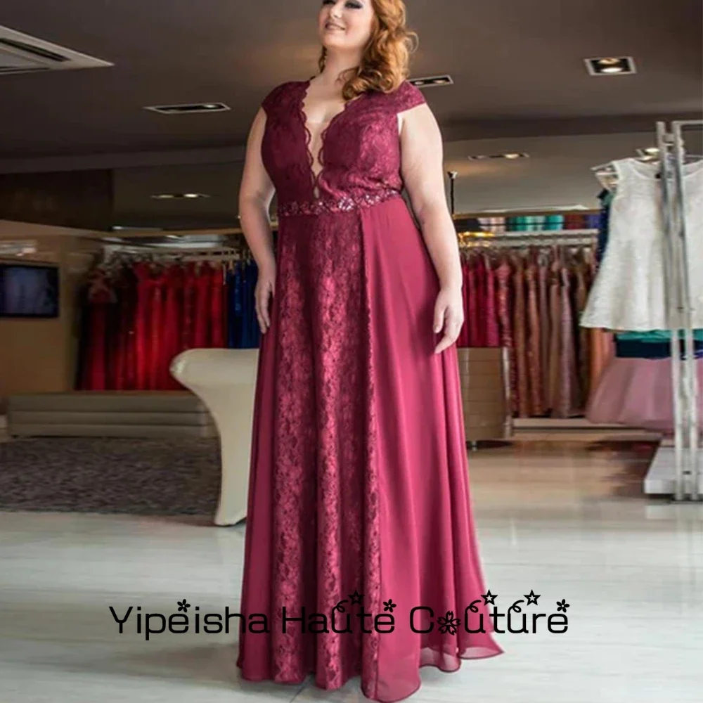 Yipeisha Burgundy Plus Size Mother Of Bride Dresses Lace V Neck Wedding Party Gowns 2022 New Summer Women Dress Cap Sleeves
Yipeisha Burgundy Plus Size Mother Of Bride Dresses Lace V Neck Wedding Party Gowns 2022 New Summer Women Dress Cap Sleeves